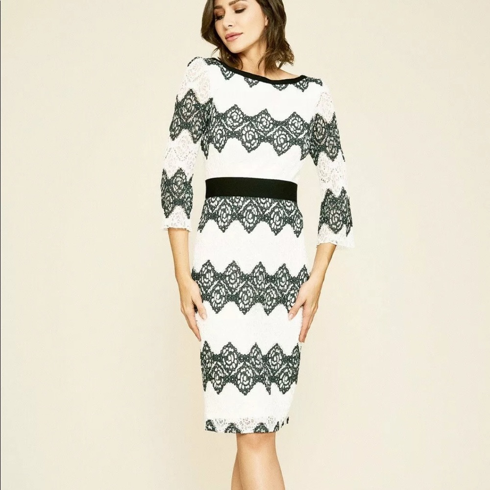 Tadashi Shoji Steffi midi formal dress black